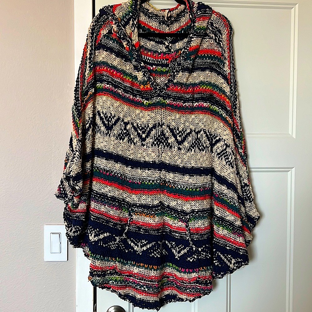 Free People Multicolored Poncho - Size M/L